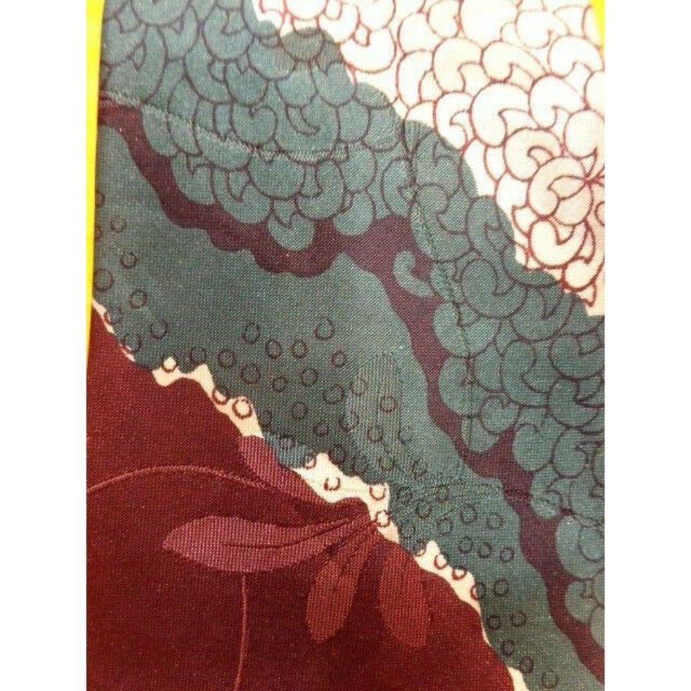 1940s 1950s ANTIQUE VINTAGE RETRO ~ PILGRIM MENS TIE ~BROWN GREEN ABSTRACT ~ 49"